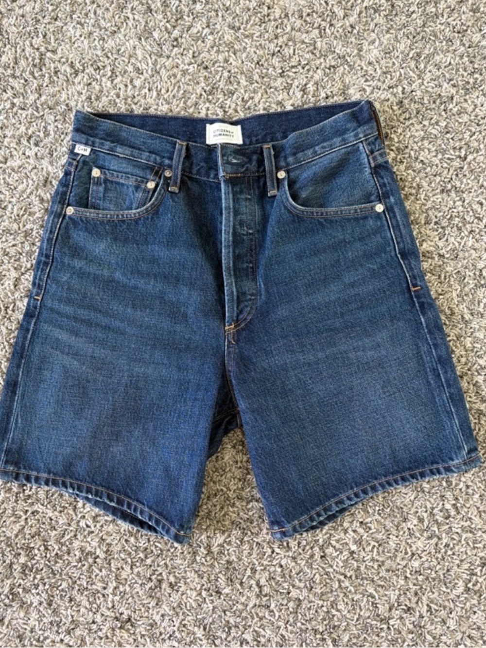 Citizens Of Humanity Dark Blue Denim Jean Shorts